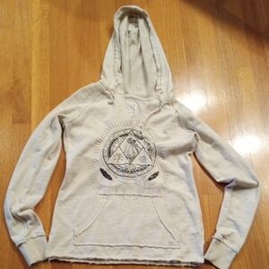 Billabong Lightweight Pullover Aztec Graphic Womens Hoodie In Cream,Small